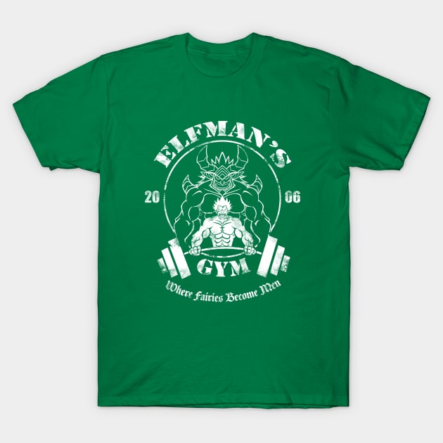 Elfman's Gym T-Shirt by JustJoshDesigns